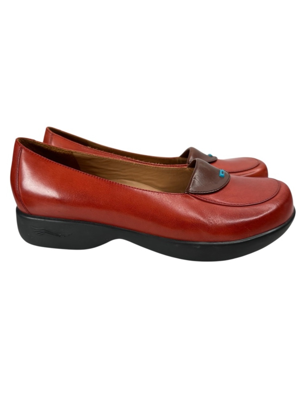 Dansko Desiree Leather Comfort Loafers Burnished Red Slip On Womens EU40 9